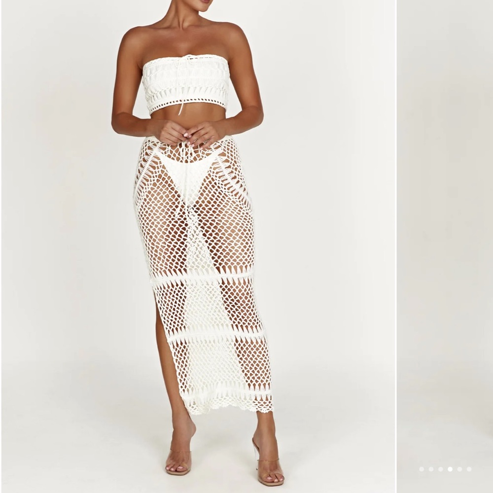 Meshki Bonnie white crochet Skirt - medium